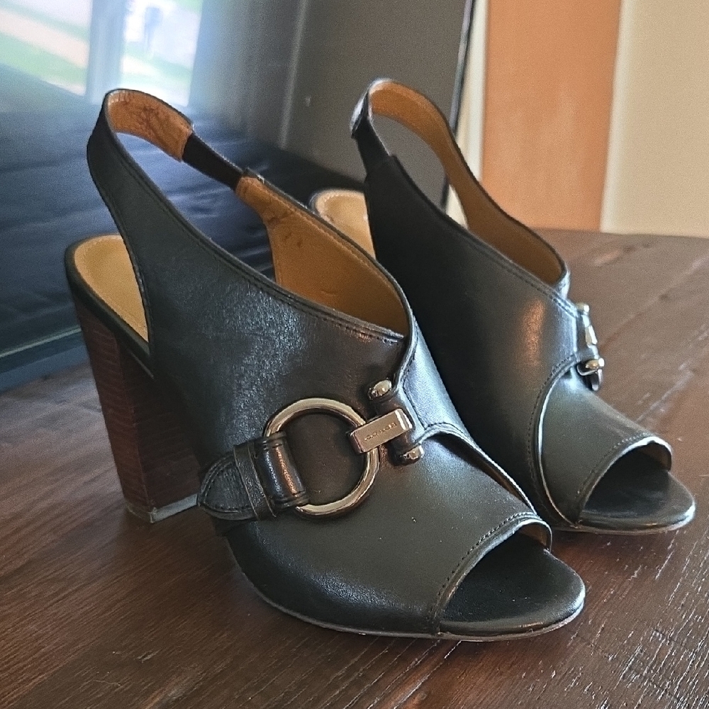 Coach Sherry Black Slingback Heels